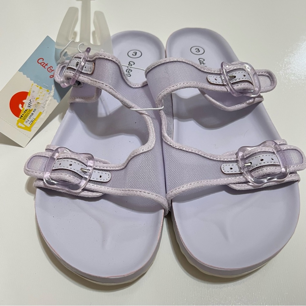 NWT Cat & Jack Kids' Kaia Mesh Footbed Sandals in purple- Size 3